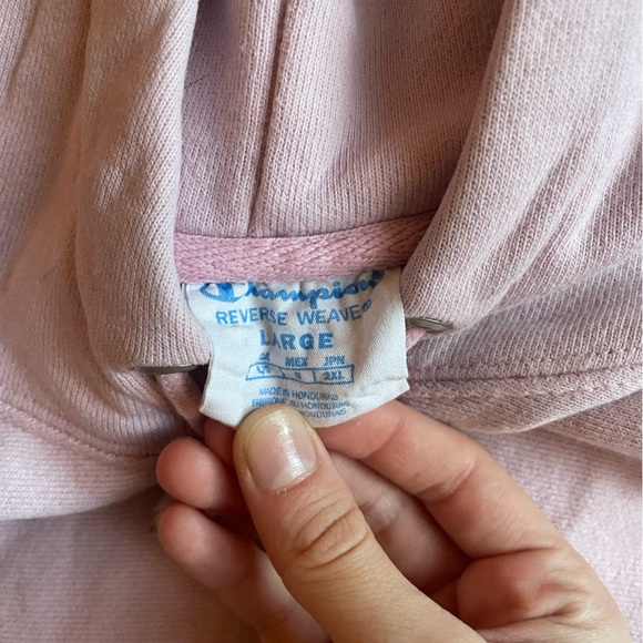pink champion hoodie! Girls large! - Picture 2 of 2